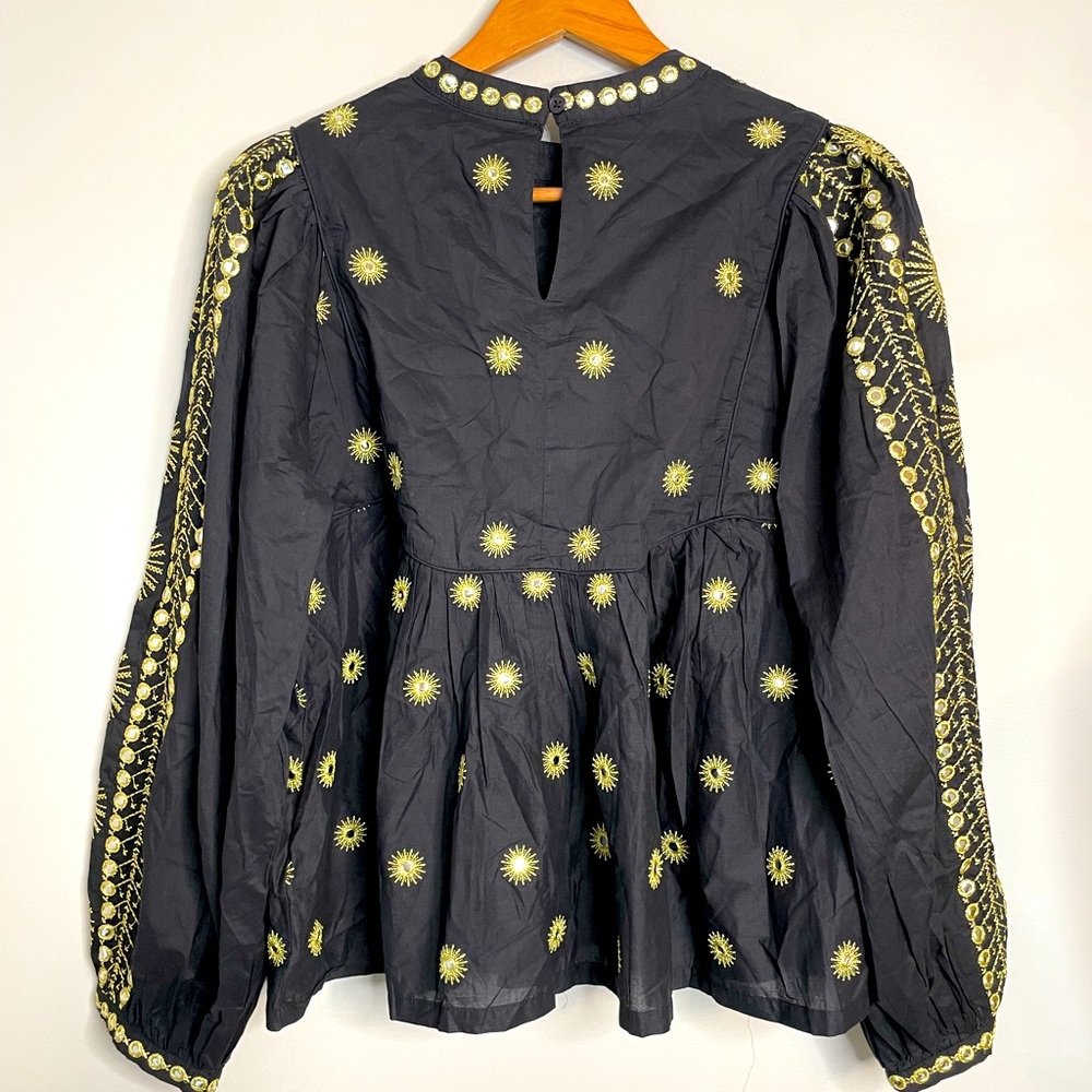 NWOT Farm Rio Sun Embroidered Blouse - Picture 5 of 12